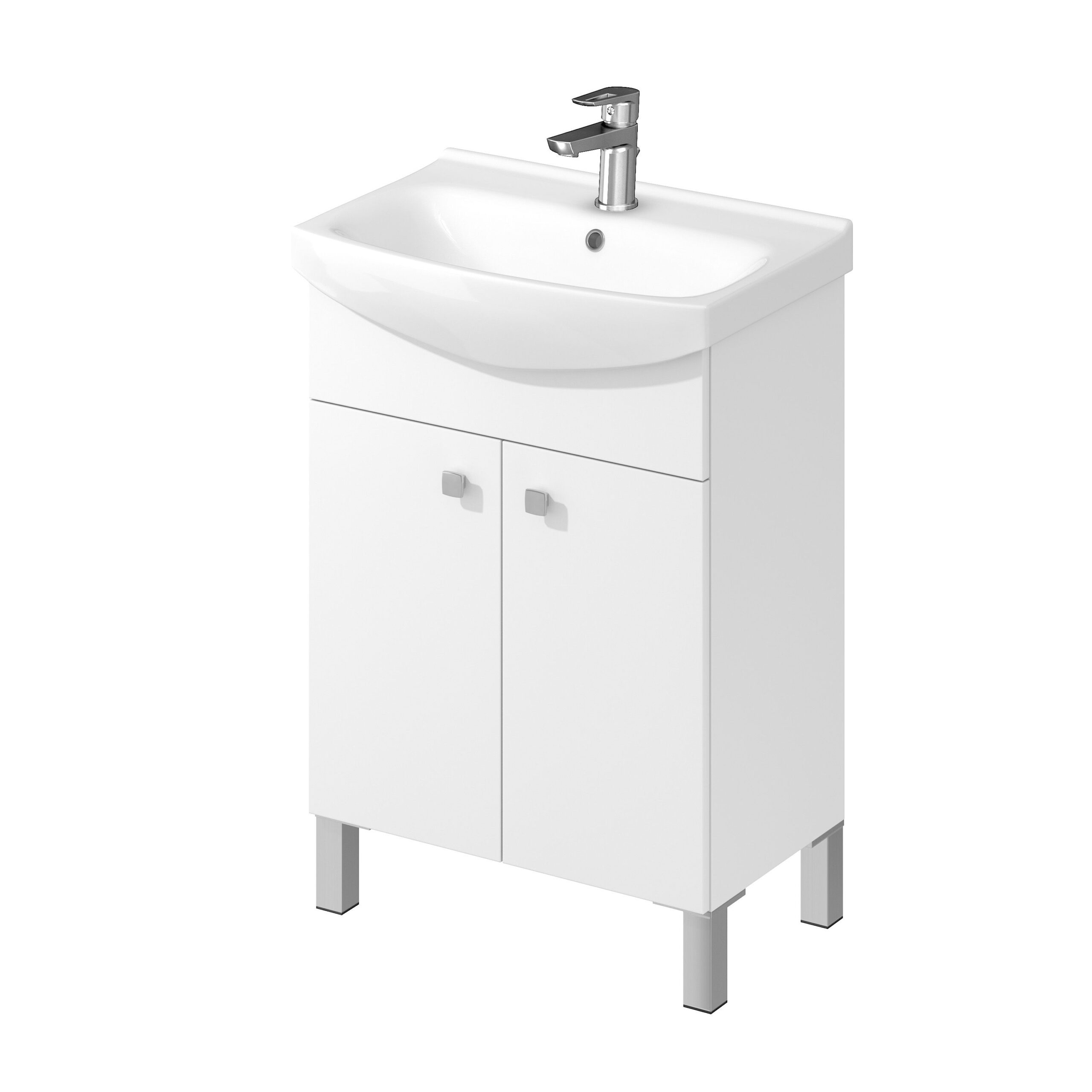 Set mobilier baie Cersanit Sati Cersania 60 cu lavoar, alb, S567-006-DSM